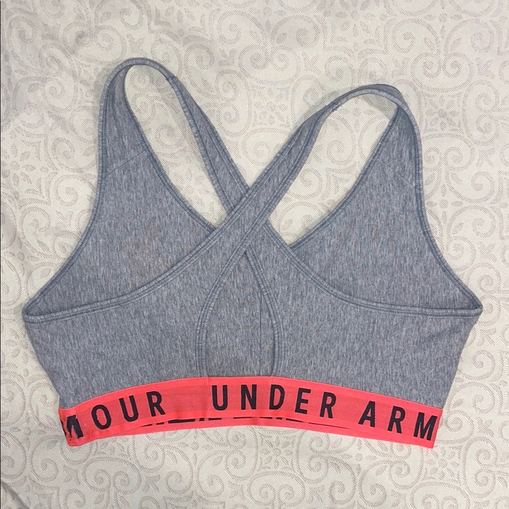 Set of 2 Under Armour Sports Bras Blue and Gray Compression Fit - Picture 3 of 7